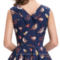 Grace Karin Ladies Sleeveless Polka Dots Padrão Floral 100 Cotton Retro Vintage 1950&#39;s Vestido CL008901-15